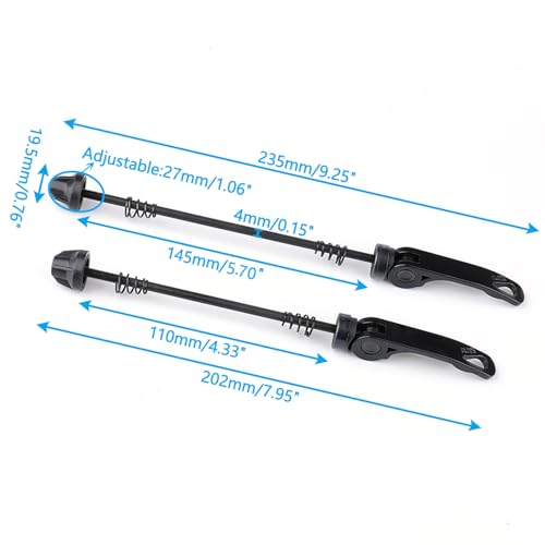 Rowiz 2 Pair Quick Release Bicycle Skewer, Road Mountain Bike Front and Rear Axle Hollow Shaft Set - Image 3