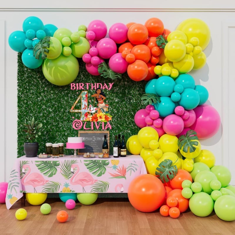 Beaumode Tropical Balloon Arch Garland Kit for Summer Pool Splish Splash Party Cartoon Princess Birthday Girl Bridal Shower Girls Aloha Hawaiian Luau Birthday Party Decorations Tropical - Image 3