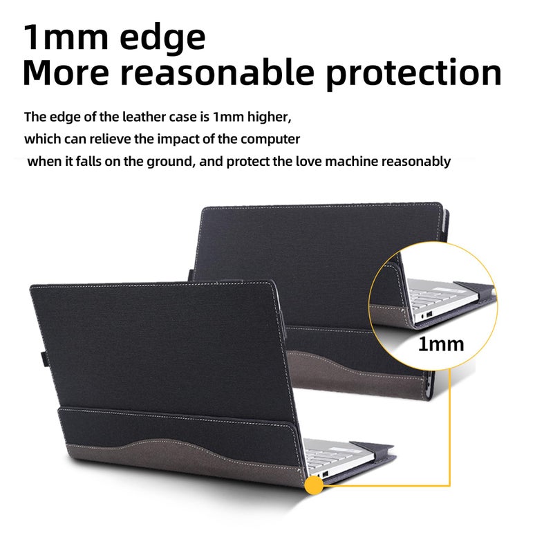 VEVOOD Laptop Cover for Dell Inspiron 14 Plus 7430|7420 Laptop 2-in-1 14"| Inspiron 14 Pro 5420 5430 7425 5425 All-Inclusive Drop-Proof Case 14" PU Leather Inner Pocket Cover (Gray) - Image 4