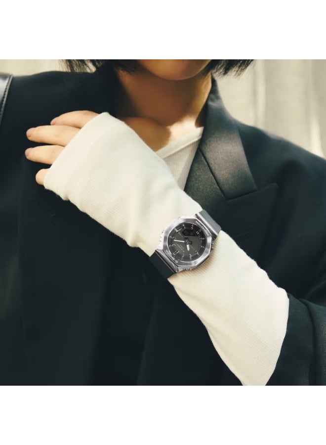 G-SHOCK Analog‑Digital Women's Watch GM‑S2110‑1A1, 45.9 mm Grey Dial with Metal Bezel, Bio‑Based Resin Band, 200 m WR - Image 2