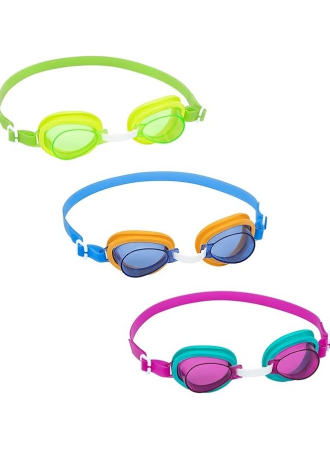 بست واي نظارات سباحة للأطفال Bestway Aqua Burst Essential: حماية من الأشعة فوق البنفسجية، عدسات ملونة مقاومة للصدمات، أكواب سيليكون مريحة، حزام وجسر أنف قابل للتعديل، 3+ سنوات - Image 1