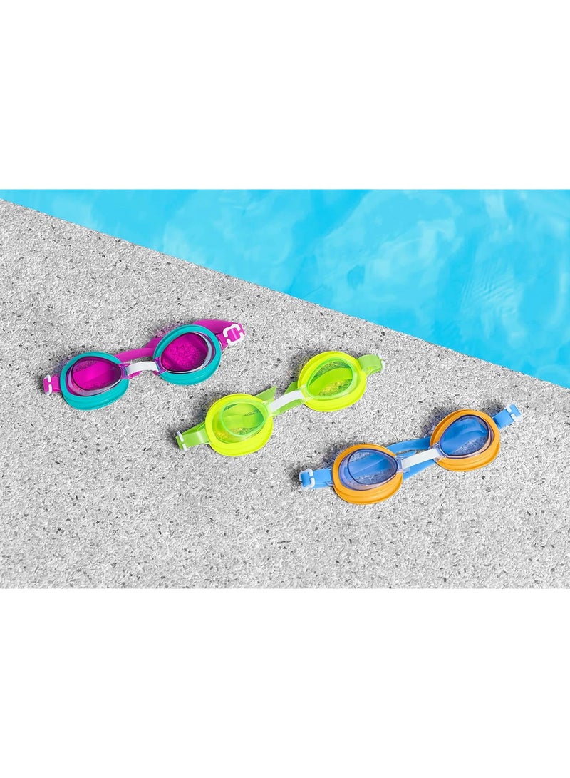 بست واي نظارات سباحة للأطفال Bestway Aqua Burst Essential: حماية من الأشعة فوق البنفسجية، عدسات ملونة مقاومة للصدمات، أكواب سيليكون مريحة، حزام وجسر أنف قابل للتعديل، 3+ سنوات - Image 5