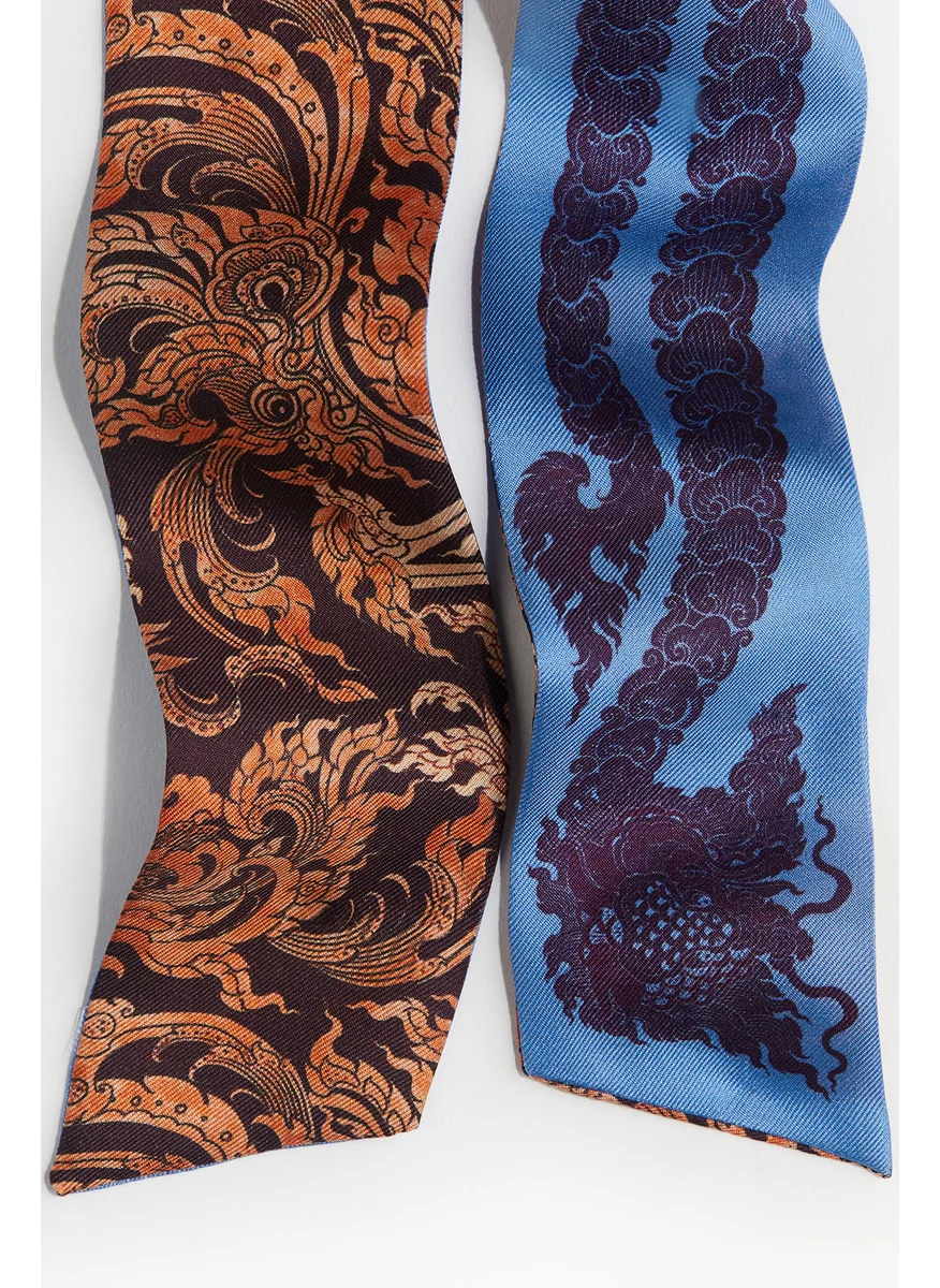 اتش اند ام Narrow Silk Scarf