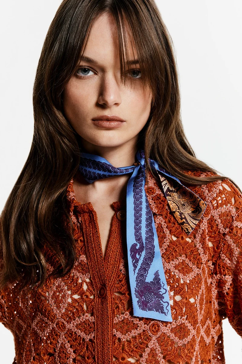 اتش اند ام Narrow Silk Scarf