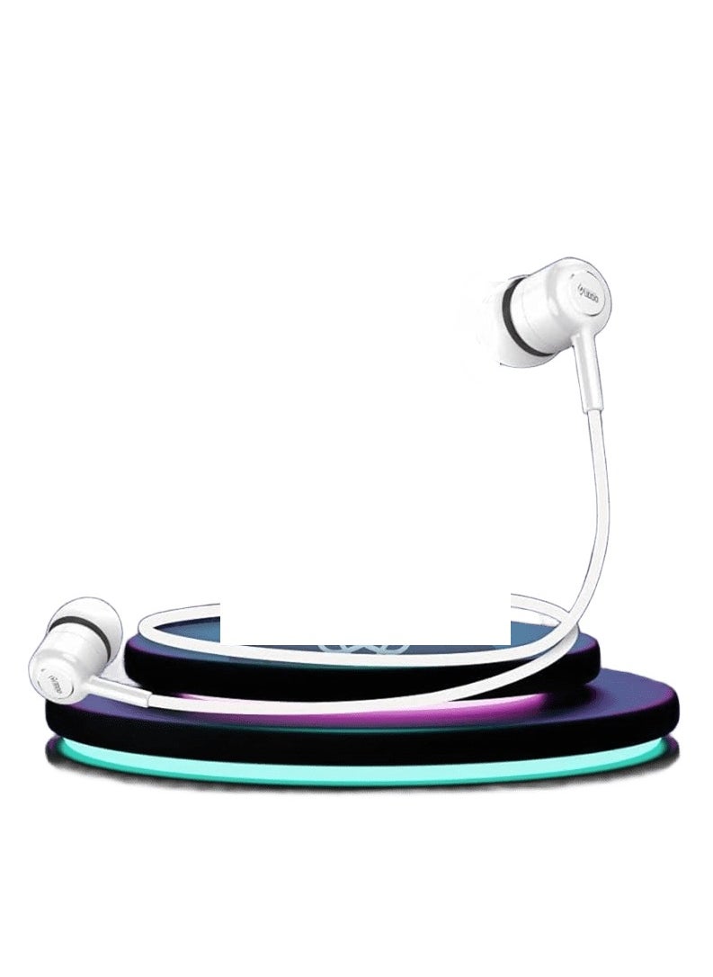 Generic - UDDO UD-09 Wired Earphones, Dual Channel Stereo with Built-in Mic - WHITE - Image 1