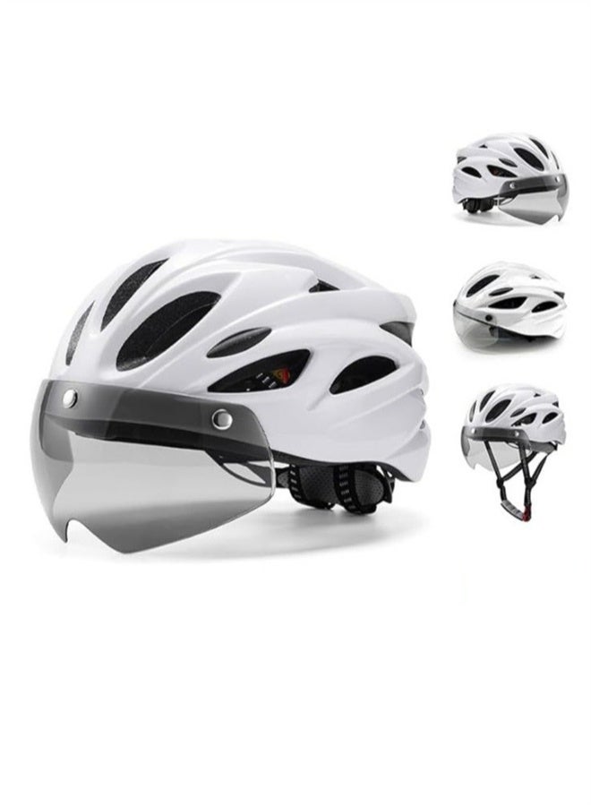 HOMESTAR Adjustable Adults Bike Helmet，Motorcycle Helmet, with  Detachable Magnetic Goggles, Lightweight and Breathable Mountain & Road Bicycle Helmets, for Adult Men Women Outdoor Riding - Image 2