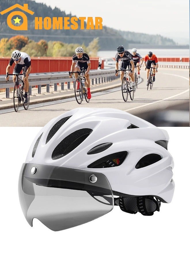 HOMESTAR Adjustable Adults Bike Helmet，Motorcycle Helmet, with  Detachable Magnetic Goggles, Lightweight and Breathable Mountain & Road Bicycle Helmets, for Adult Men Women Outdoor Riding - Image 1