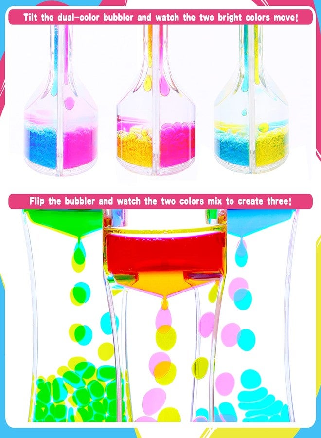Cucue 2 Pack Liquid Motion Bubbler - Sensory Toys for School, Home, Office - Colorful Liquid Hourglass for Calming & Relaxing - Gifts for Kids & Adults -New Model 6.7x2.6in - Image 2