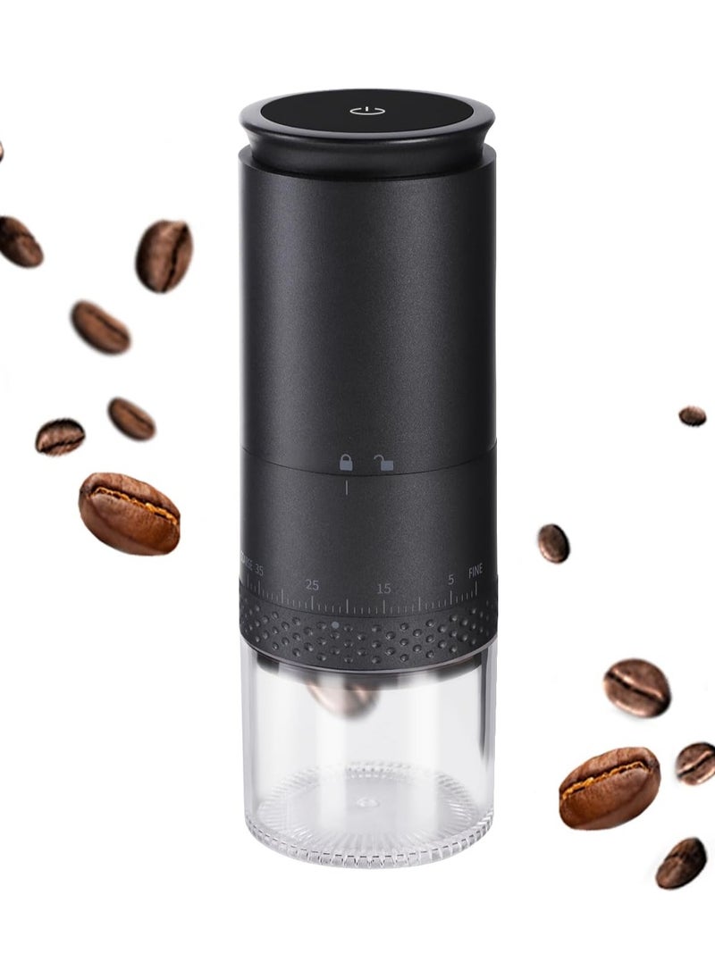 Perfin Electric Coffee Grinder with battery level display, Portable Coffee burr Grinder, 38 external gear adjustable grind settings, USB rechargeable Grinder for Home Travel Office  - Image 1