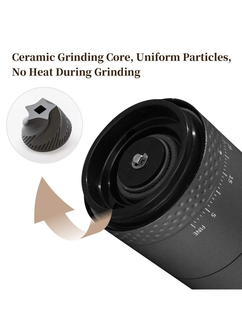 Perfin Electric Coffee Grinder with battery level display, Portable Coffee burr Grinder, 38 external gear adjustable grind settings, USB rechargeable Grinder for Home Travel Office  - Image 3