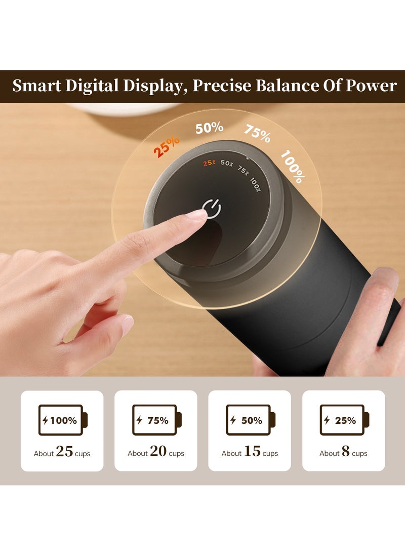 Perfin Electric Coffee Grinder with battery level display, Portable Coffee burr Grinder, 38 external gear adjustable grind settings, USB rechargeable Grinder for Home Travel Office  - Image 4