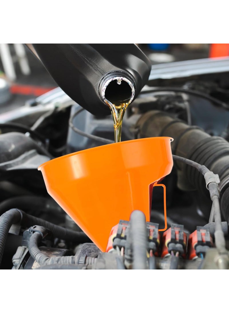 قمع زيت واسع الفم مع خرطوم تمديد قمع مرن للاستخدام في السيارات فلتر شبكي قابل للإزالة لوقود السيارة وسائل ناقل الحركة وتغيير الزيت (برتقالي) - Image 5