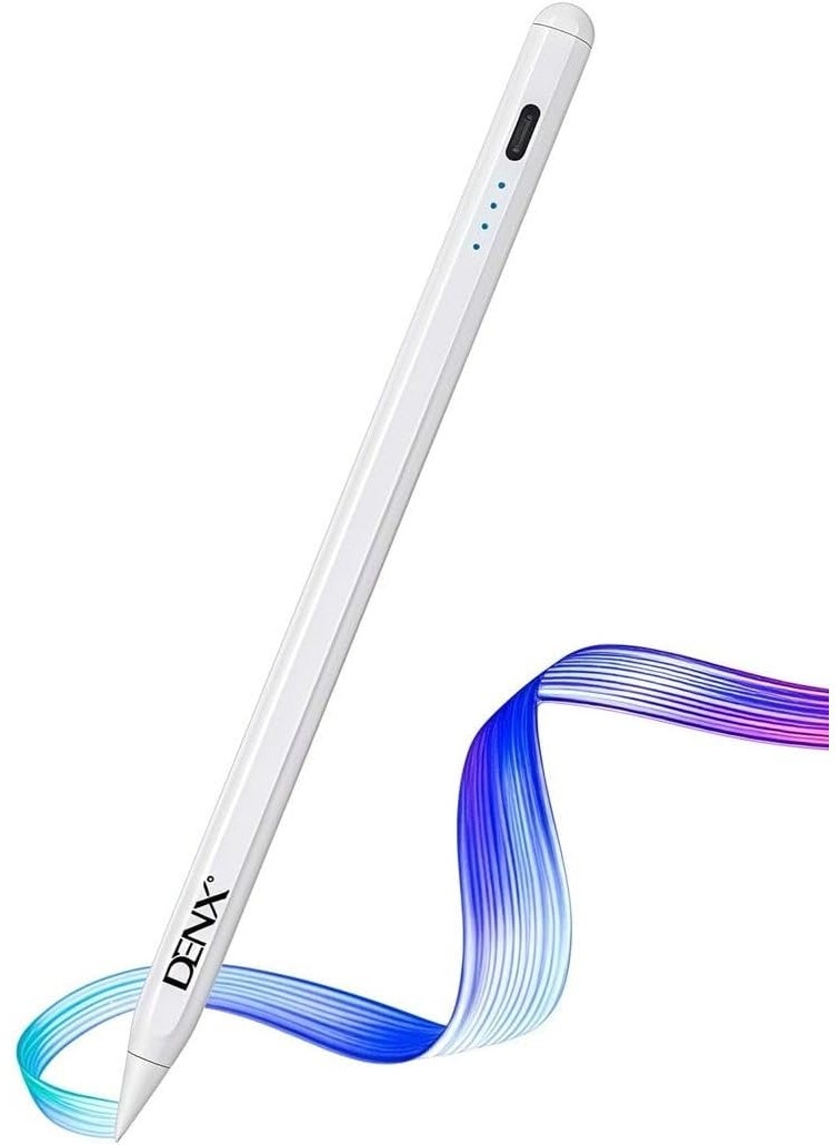 DENX DX3605 Universal Stylus Pen for iPad iPhone Android Tablets, Rechargeable Fine Tip Touch Pen, Type-C Fast Charging, No Bluetooth Required, 100mAh Battery for Writing Drawing & Note-Taking - Image 1