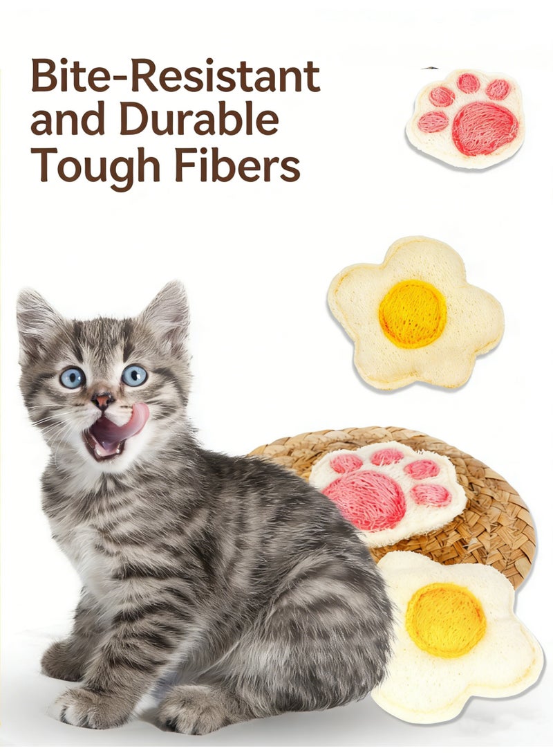 Sisily 3Pcs Cat Toys,Natural loofah Chew Toy for Pet Cats, Helps Grind Teeth, Cute Three-Piece Set, Eco-Friendly and Natural - Image 3