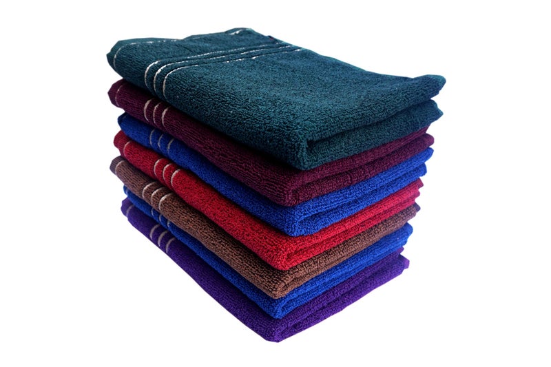 Space Fly Cotton Hand Towels for Kitchen | 500 Kitchen Hand Towel Small Size | Size- 27.94 x 43.18 CM | Dark Color- Blue, Brown, Red, Cherry, Gray | Hand Towel Set of 7 - Image 1