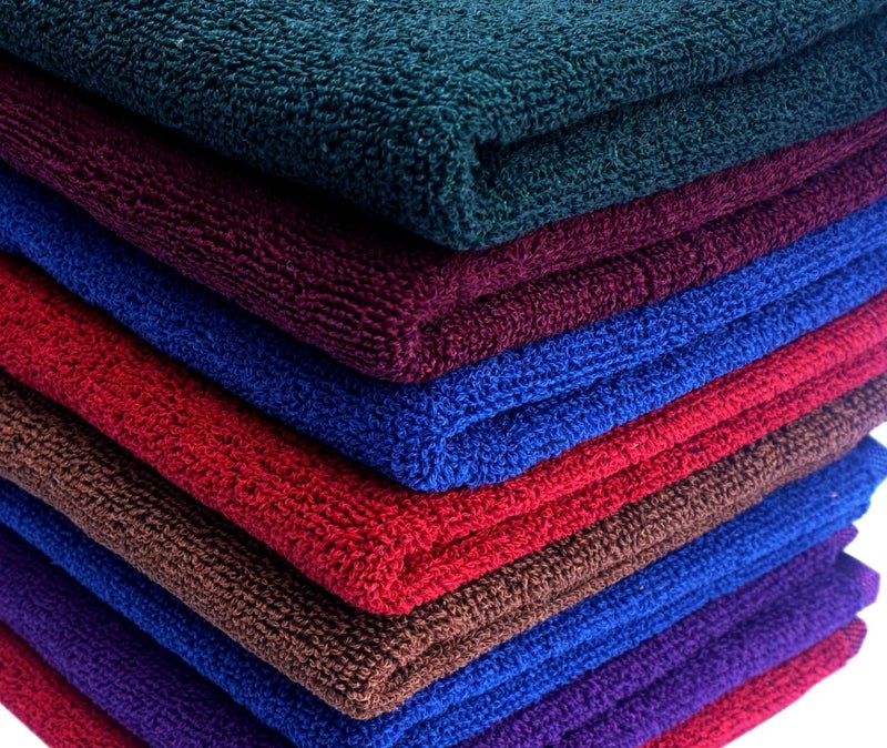 Space Fly Cotton Hand Towels for Kitchen | 500 Kitchen Hand Towel Small Size | Size- 27.94 x 43.18 CM | Dark Color- Blue, Brown, Red, Cherry, Gray | Hand Towel Set of 7 - Image 2