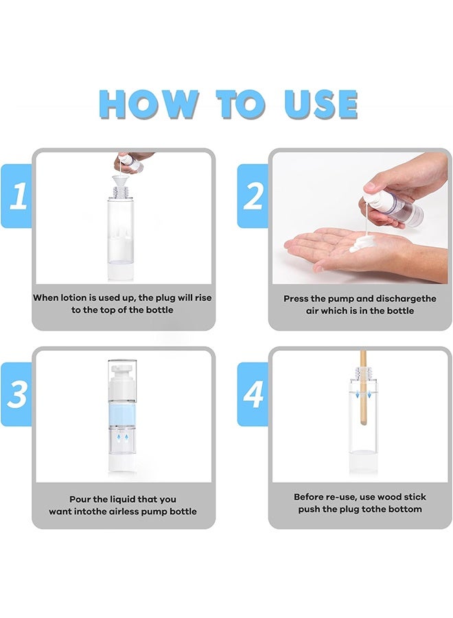 HY 3 Pack Airless Pump Bottles, 15/30/50 ml Lotion Dispenser Travel Size Pump Bottles, Vacuum Cosmetic Travel Bottle for Lotion, Creams, Foundation, Cosmetic - Image 4