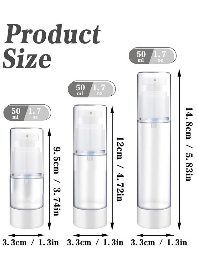 HY 3 Pack Airless Pump Bottles, 15/30/50 ml Lotion Dispenser Travel Size Pump Bottles, Vacuum Cosmetic Travel Bottle for Lotion, Creams, Foundation, Cosmetic - Image 2