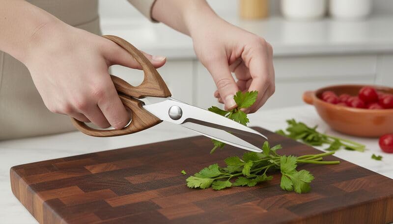 Farberware 5221282 All Purpose Shear, Pecan Wood Handles 8.2 x 3.5 x 0.5 inches - Image 4