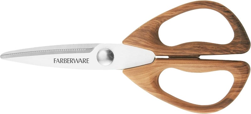 Farberware 5221282 All Purpose Shear, Pecan Wood Handles 8.2 x 3.5 x 0.5 inches - Image 1
