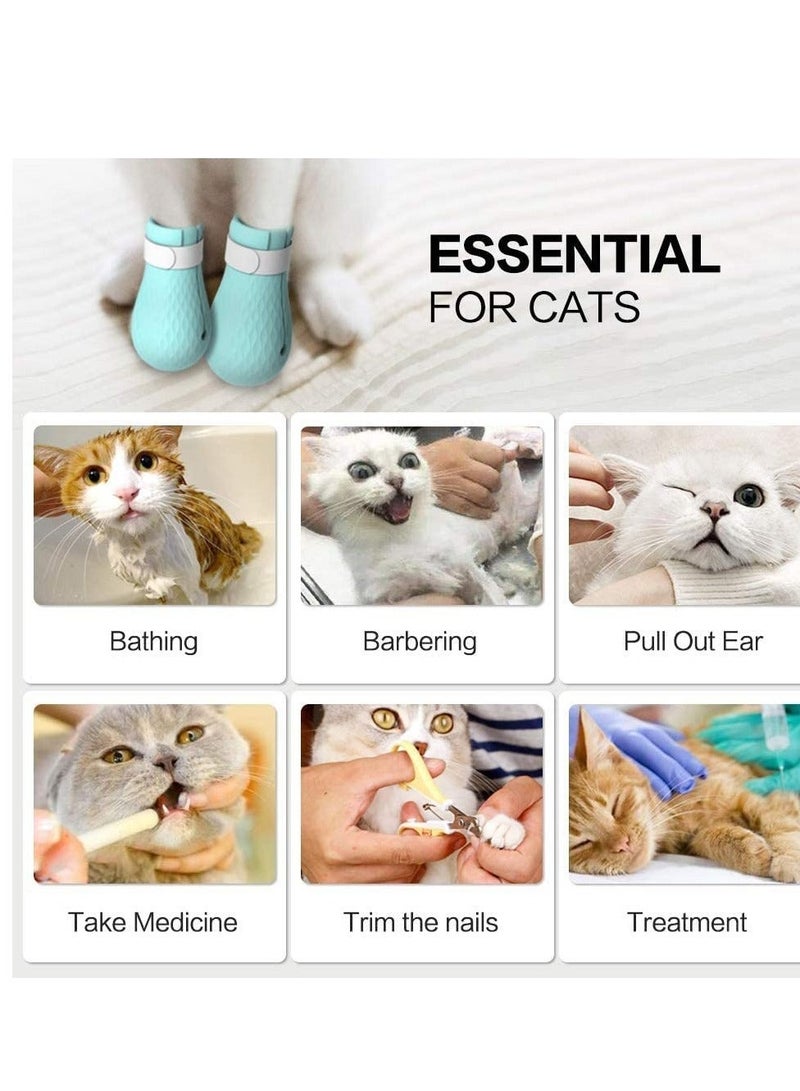 شو وو Cat Anti-scratch Boots Rubber Nail Cover Precaution Scratch Gloves Bathing for Injection Paw Protector - Image 4