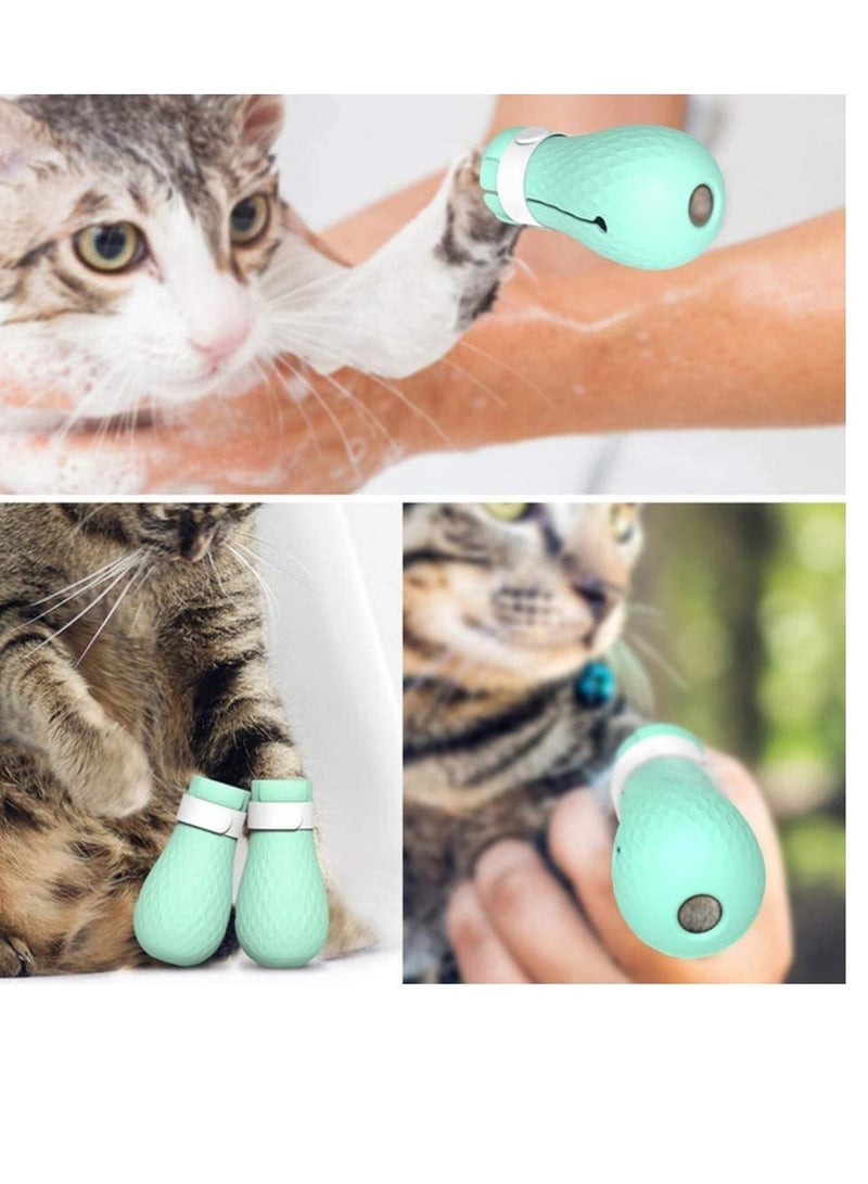 شو وو Cat Anti-scratch Boots Rubber Nail Cover Precaution Scratch Gloves Bathing for Injection Paw Protector - Image 2