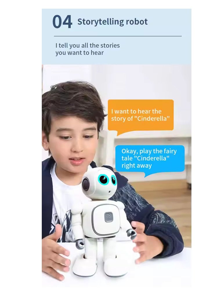 Generic - Ai Programming Educational Robot (R8 Pro), White, Interactive Voice Commands, Music, Dance, Storytelling - Image 1