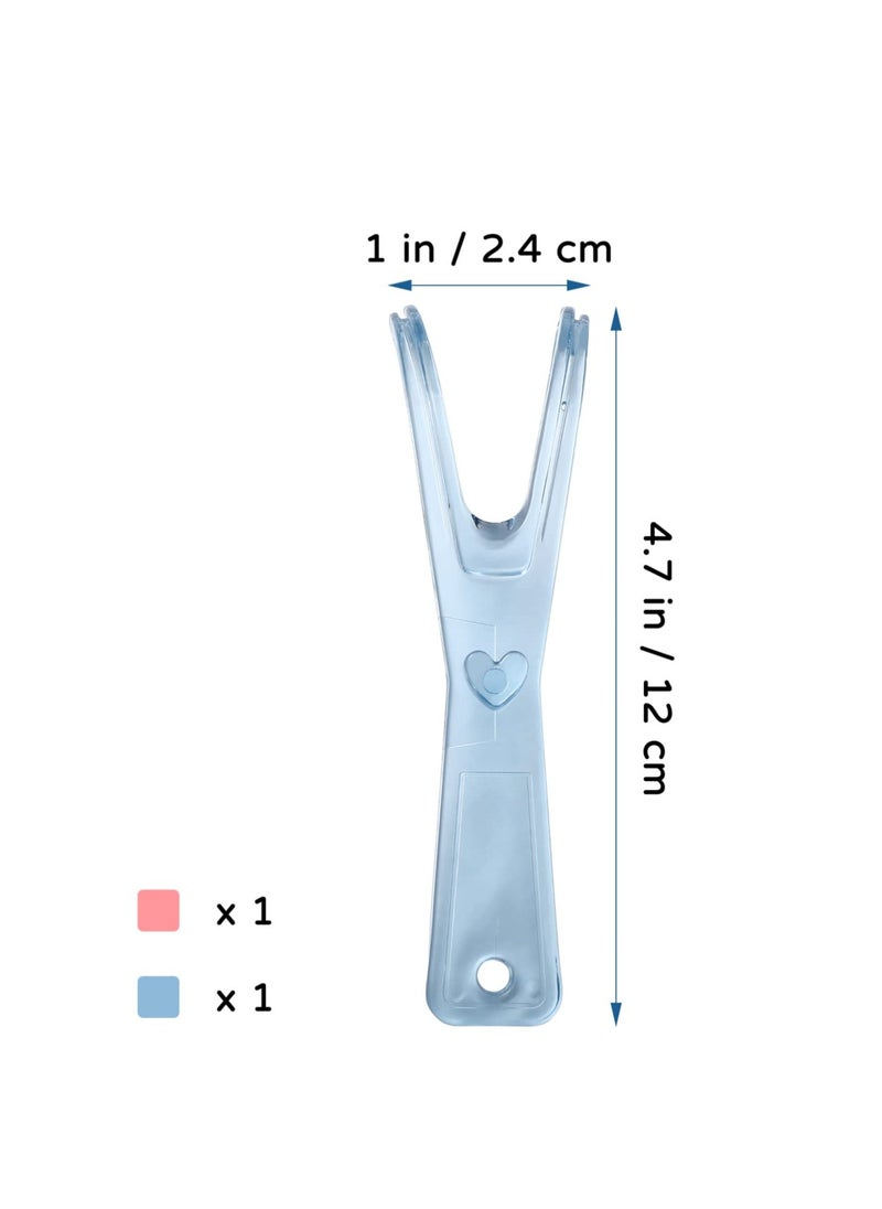 Generic - Dental Floss Holder for Teeth, 2 Pack Reusable Floss Handle Holder, Refillable Floss Pick, Tooth Picks Holder Dispenser, Replacements Floss Handles for Tooth Cleaning, Pink, Blue - Image 1