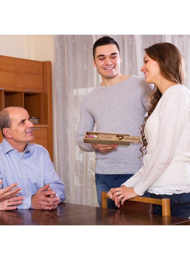 Barydat صندوق هدايا اختبار الحمل باري دات صندوق تذكار إعلان الحمل للزوج صندوق خشبي لإعلانات كشف جنس الطفل أفكار مفاجأة حامل اختبار هدايا تذكارية للأب والجد والجدة (بني) - Image 4