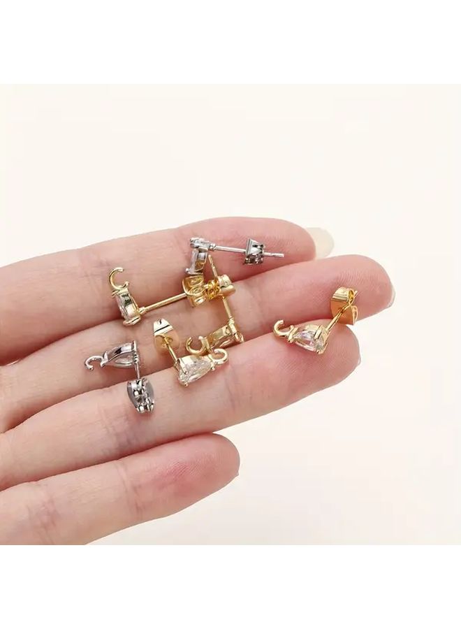 6Pcs Golden Brass Drop Earrings With Holes For DIY Jewelry Making Craft Supplies - Image 5