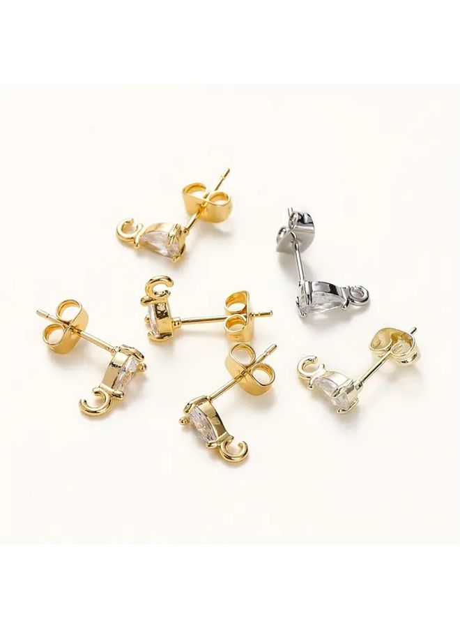 6Pcs Golden Brass Drop Earrings With Holes For DIY Jewelry Making Craft Supplies - Image 1