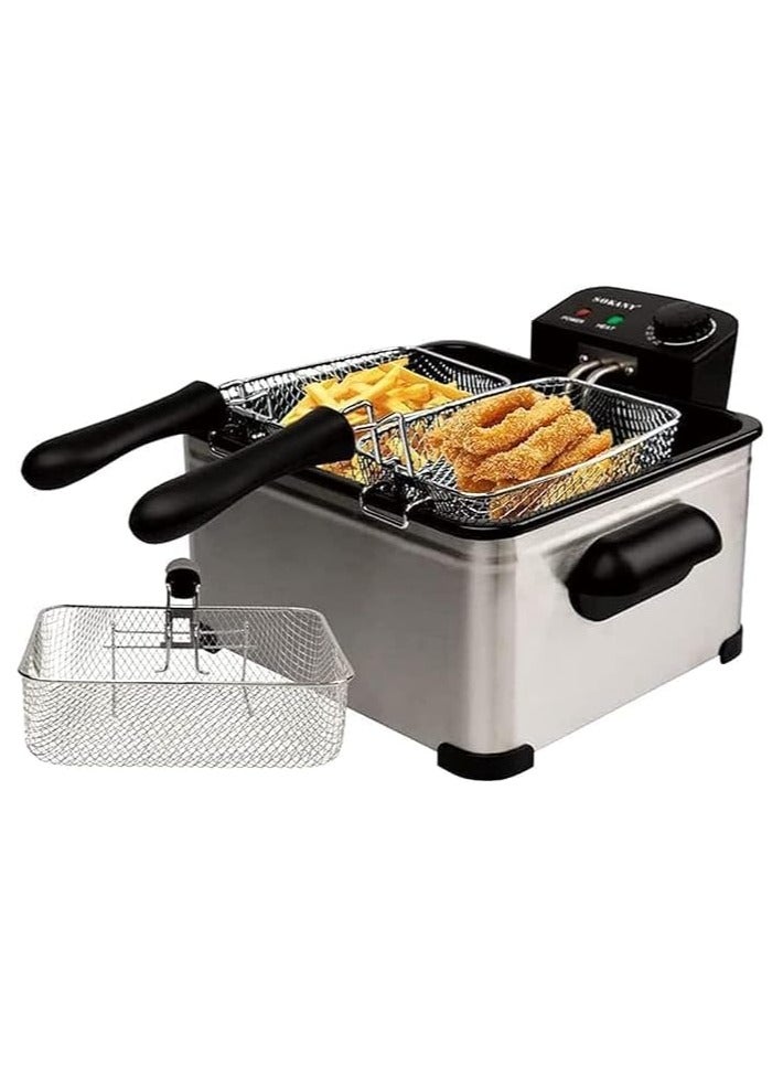 جامايكا مقلاة كهربائية عميقة من جاماكي بقوة 2400 واط، فضي، JMK5015 - Image 1