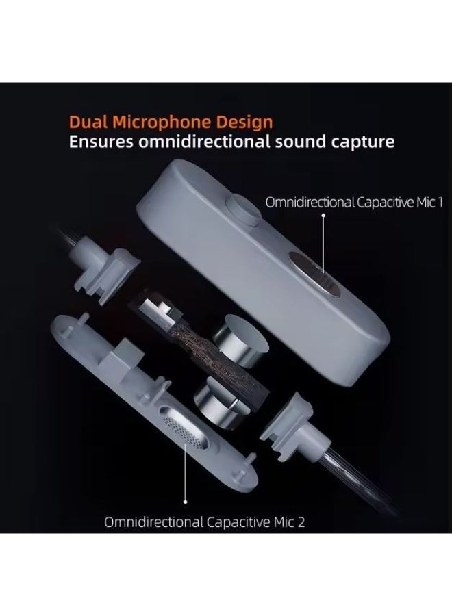 KZ M2 Type-C 0.78mm Silver-Plated Earphone Upgrade Cable, featuring Dual Microphones, High-Performance DAC Chip, Hi-Fi Audio Decoding, and Adjustable Sound Modes. Premium 0.78mm Type-C IEM Cable compatible with KZ ZS10 Pro 2 and other 0.78mm pin earphones - Image 4