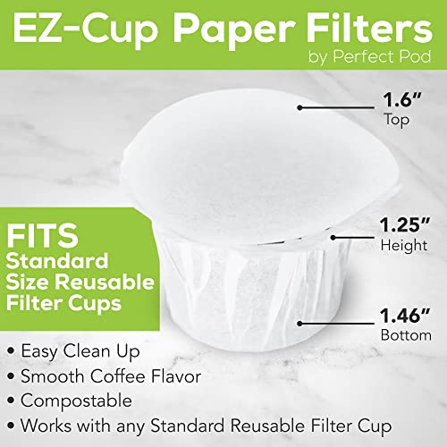 Perfect Pod EZ-Cup Disposable Paper Filters with Patented Lid Design for Reusable Coffee Pods 8-Pack (400 Filters) - Image 2