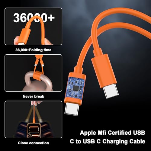 Smilebridge [Apple MFi Certified] iPhone 17 Pro Max Charger Fast Charging, PD 40W USB C Charger Block with 10FT Long Type C Charging Cable Cord Compatible with iPhone 17/17 Pro/17 Pro Max/Air/16/15/16 15 Pro Max - Image 5