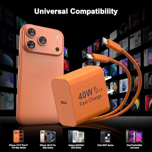 Smilebridge [Apple MFi Certified] iPhone 17 Pro Max Charger Fast Charging, PD 40W USB C Charger Block with 10FT Long Type C Charging Cable Cord Compatible with iPhone 17/17 Pro/17 Pro Max/Air/16/15/16 15 Pro Max - Image 4