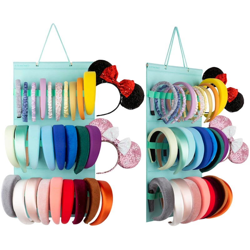 JOYMOMO Hanging Headband Holder For Girls,Felt Headband Organizer Headband Storage Holder Organizer For Headband (Without Headbands) (Mint Green) - Image 1