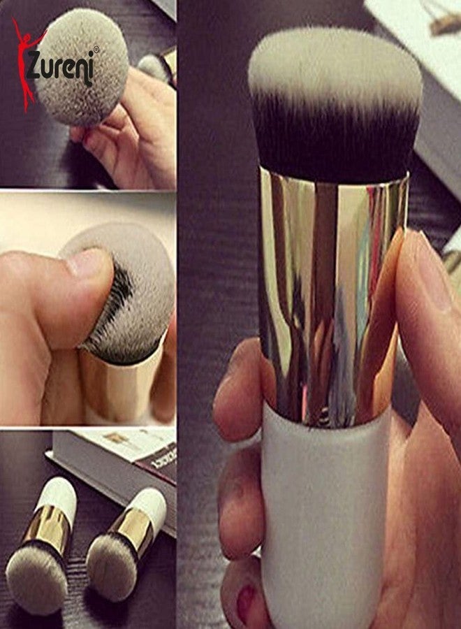 زوريني مجموعة فرش مكياج زوريني مكونة من فرشتين صناعيتين فاخرتين لخافي العيوب، ومجموعة تحديد الوجه، وبودرة الأساس. - Image 5