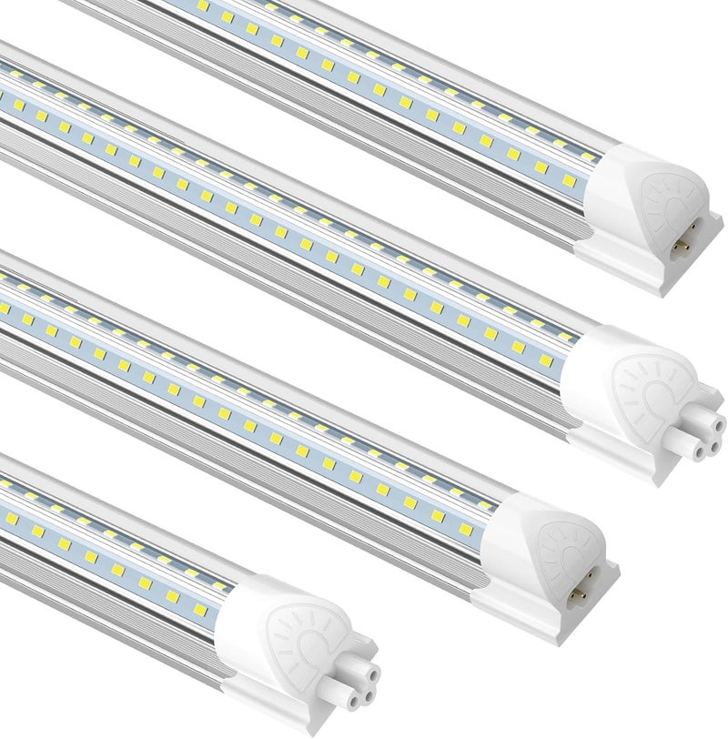 SHOPLED LED Shop Light 5FT, 50W 6500LM 6000K Cool White, V-Shape T8 Linkable LED Tube Lights, Work Shop Lights for Garage, Workbench, Basement, ETL Listed, 4 Pack - Image 1
