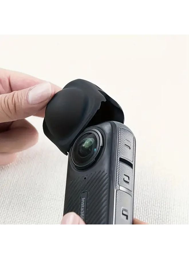 Universal Black Lens Case For Insta360 X5 X4 Durable Silicone Scratch Resistant - Image 5