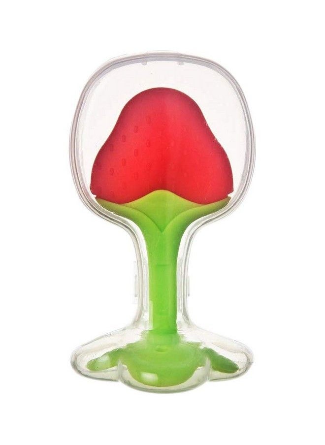 The Little Lookers Infant Baby Squeezy Food Grade Silicone Bottle Feeder & Fruit Shape Silicone Teether With Fruit Pacifier (Squeezy Feeder Green + Pacifier Green + Teether 'Strawberry')(Pack Of 3)  - Image 5