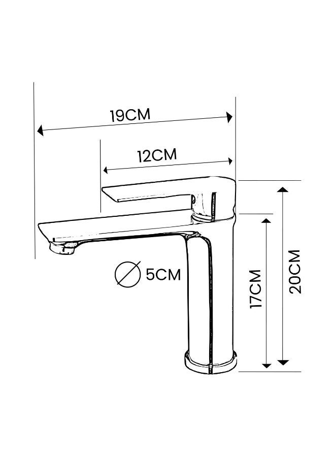 B Bagno Modern Basin Mixer Tap 3401MB – Matt Black Finish, Single Lever, Water-Saving Faucet for Bathroom Sink - Image 2