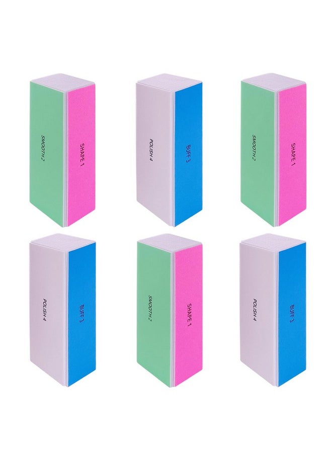 GigaGround - 4 Way Nail Buffer Block (6 Pcs) Nail Shine Buffers Blocks Files For Natural And Acrylic Nails Smoother Buffing Block Polisher Fingernail File Buffer 1202406003000 Grit For Buffing Shinning - Image 1