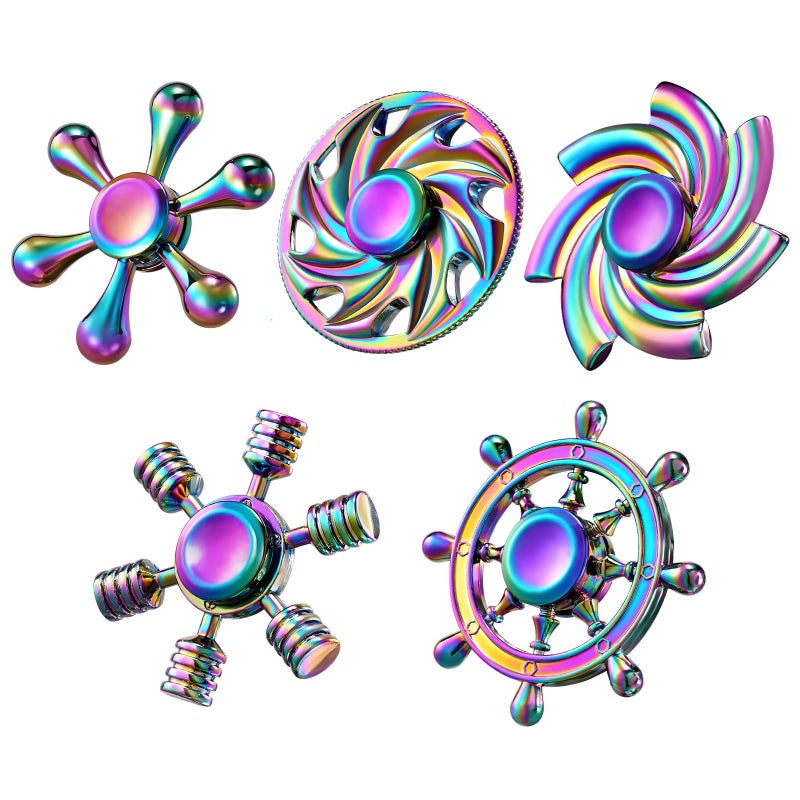 SCIONE Metal Fidget Spinner Sensory Hand Fidget Toy 5 PackAnxiety Toys Stress Relief Reducer Party Favors for Kid Adult Gifts for Kids Classroom Prizes Party Favors Supplies - Image 3