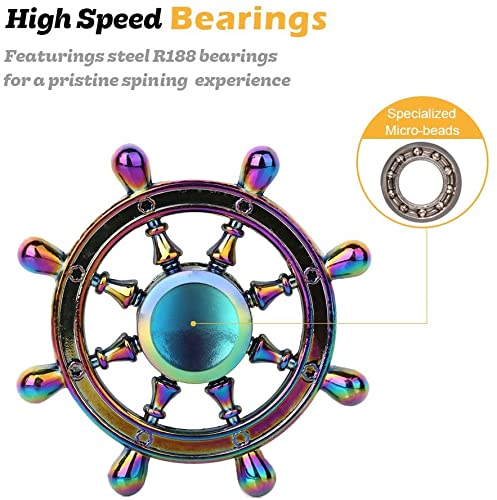 SCIONE Metal Fidget Spinner Sensory Hand Fidget Toy 5 PackAnxiety Toys Stress Relief Reducer Party Favors for Kid Adult Gifts for Kids Classroom Prizes Party Favors Supplies - Image 5