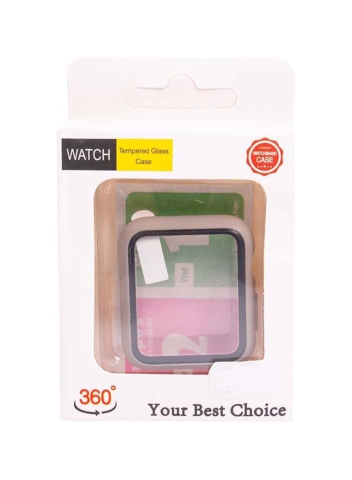 Classic Smartwatch Tempered Glass Screen Protector Case For Apple Watch Series 1, 2 And 3 (42mm) - Grey