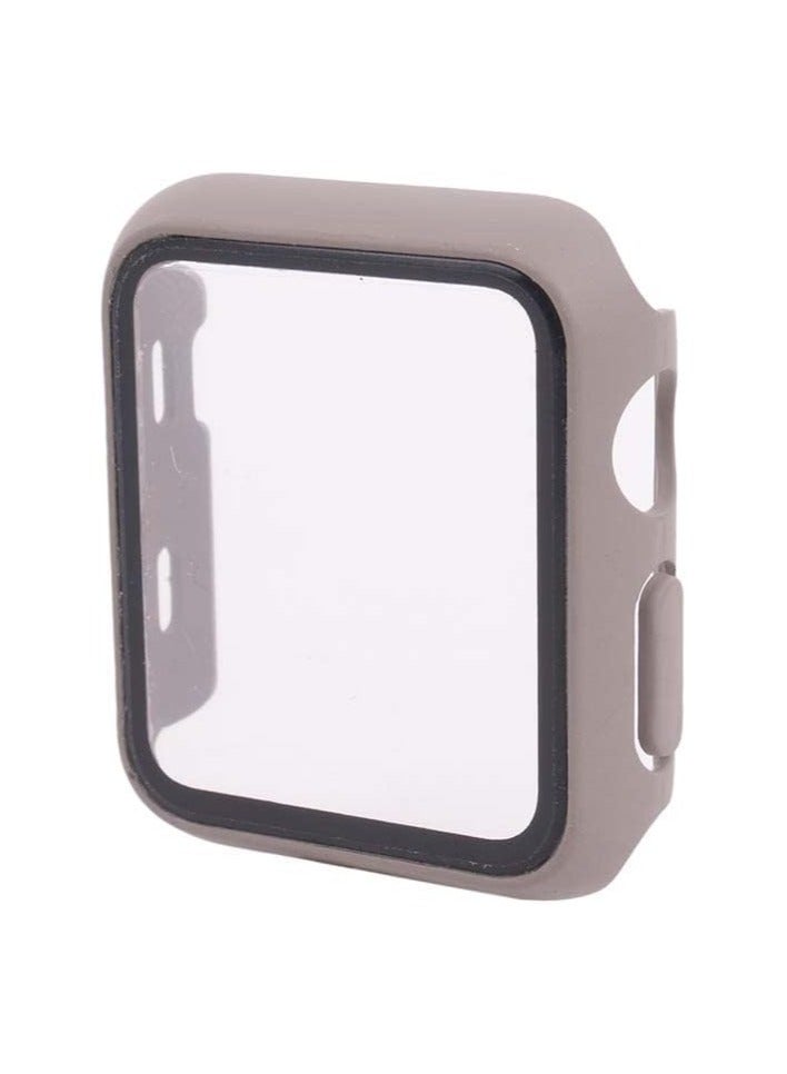 Classic Smartwatch Tempered Glass Screen Protector Case For Apple Watch Series 1, 2 And 3 (42mm) - Grey