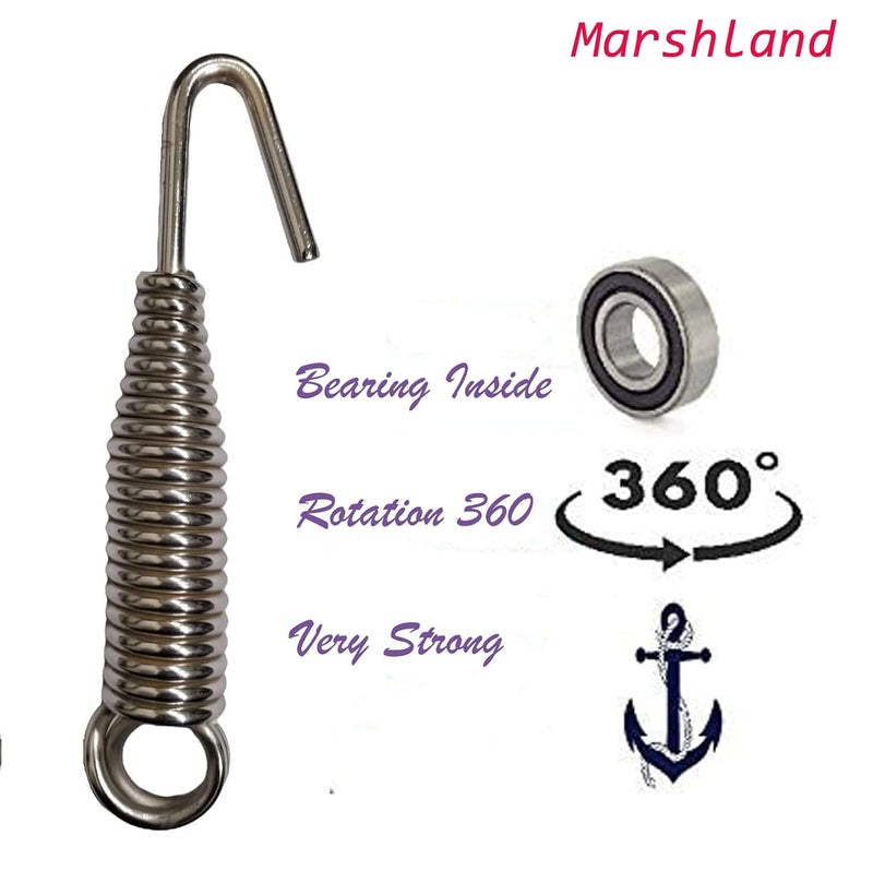 Marshland Marshland Metal Heavy Duty Hanging Swing Accessories Spring Silver Color Length 26centemeter 2pecs with 2 S Hook for Punching Bag Hammock Chair Boxing Bag Balcony Swing Porch Swings Extension - Image 2