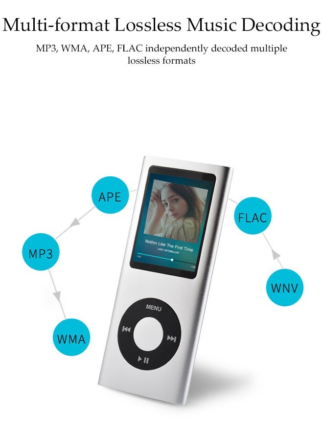 DUNISO MP3 Player，Portable HiFi Music Player with 2.0 inch Screen，Insert Card Music Player with FM Radio and Voice Recorder,4GB - Image 2