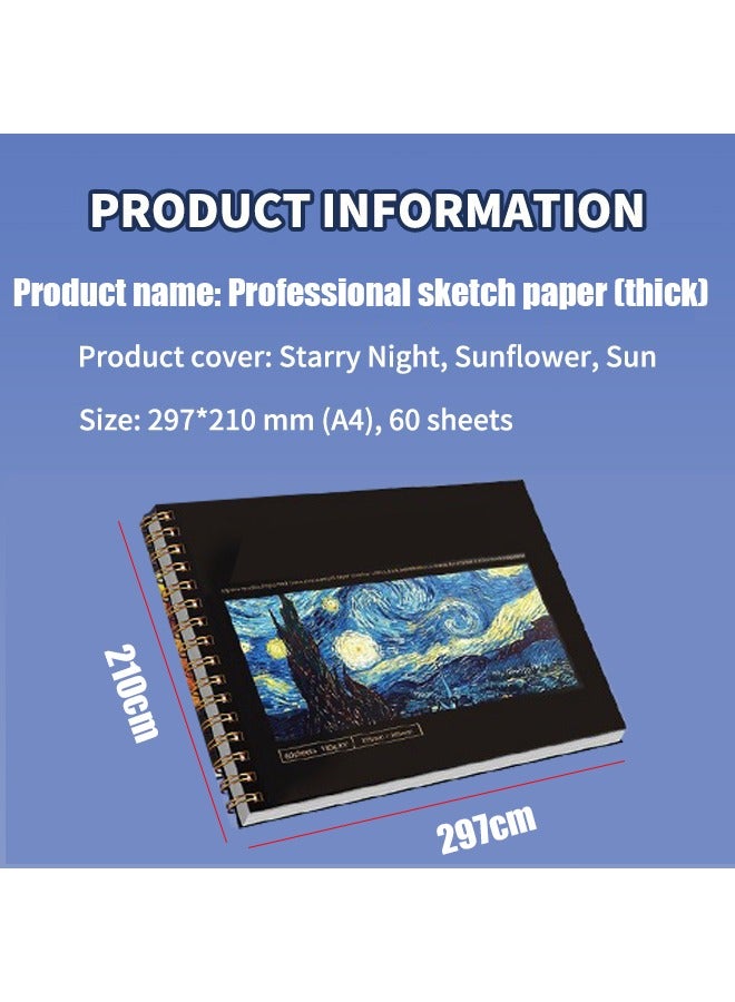 Generic 60 Pages-A4 Large Sketchbook , Thickened Blank Sketch Book,Kids Art Drawing Water Colors Notebook Acid-free Paper,for Sketching, Painting, Doodling, Journaling 11.7 x 8.3 in - Image 2